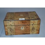 Walnut Marquetry Inlaid Jewellery Box