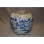 Japanese Blue & White Ginger Jar