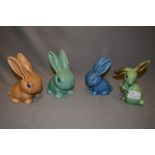 Four Sylvac Pottery Rabbits