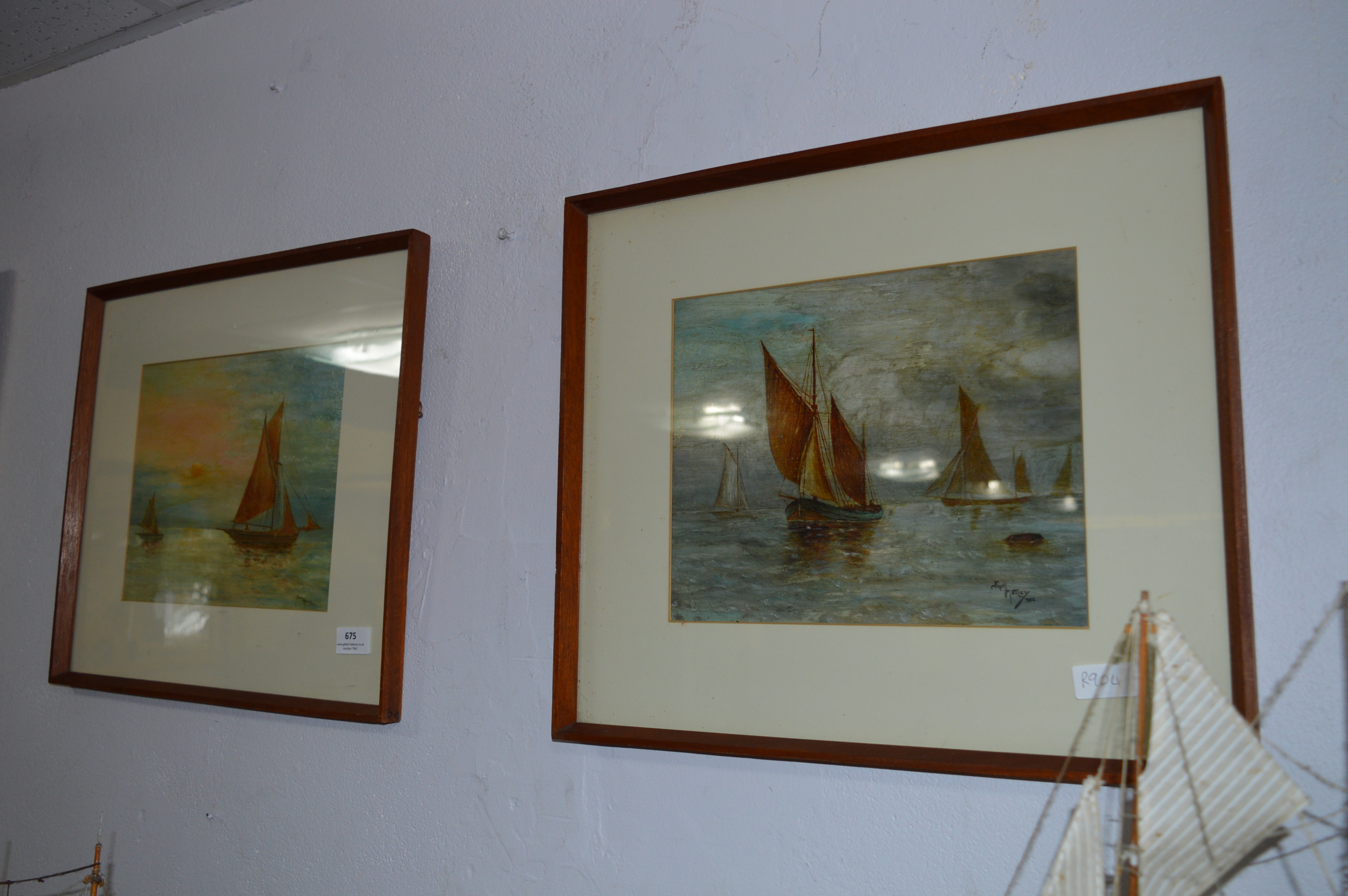 Pair of Framed Oil Paintings "Coastal Scenes" Jack Motley 1923