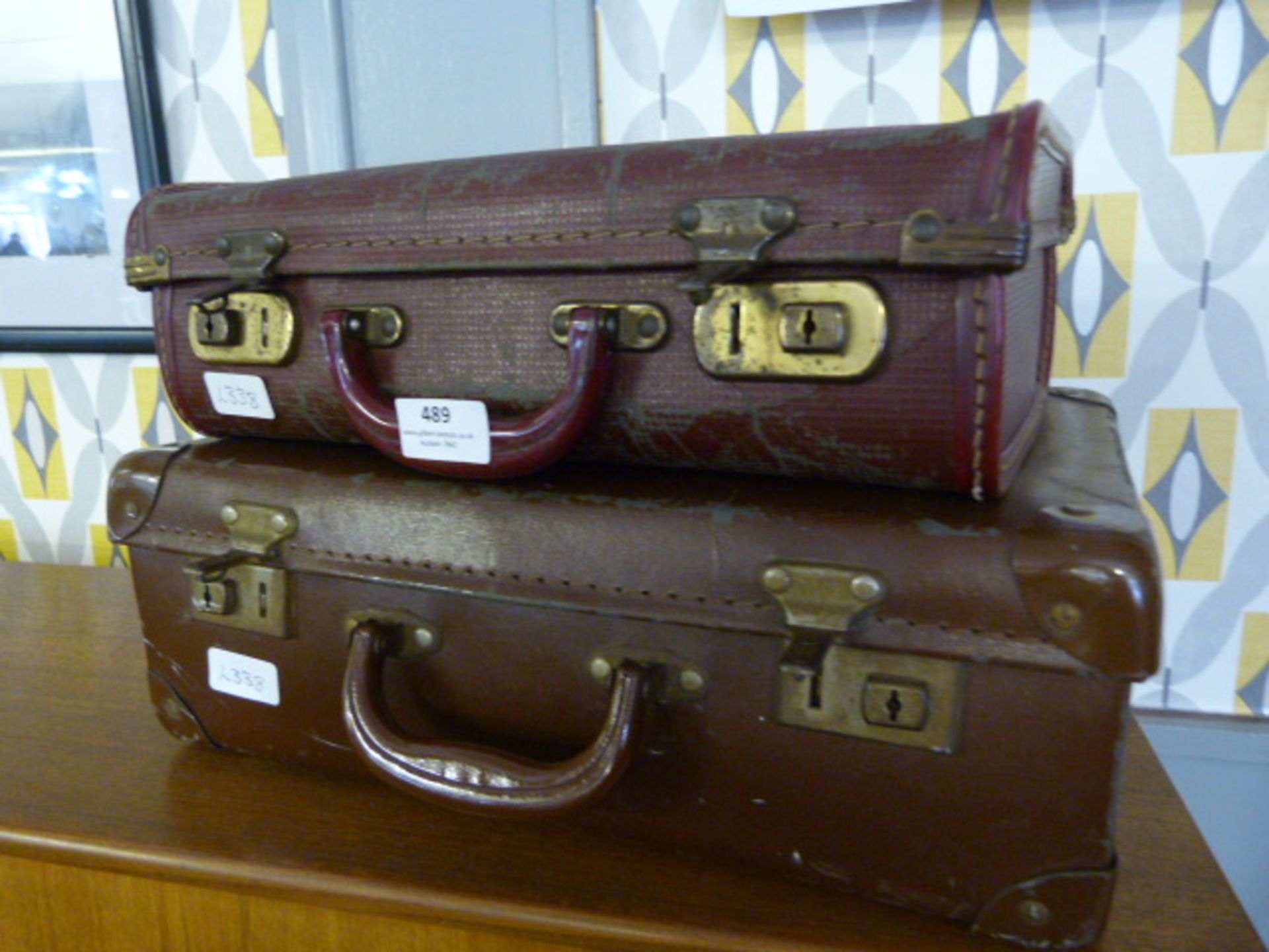 Two Small Cardboard Suitcases