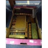 Box Containing a Collection of Leather Bound Books; Works of Shakespeare, Golden Treasury, etc.