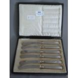 Silver Handled Cake Knives Set in Case
