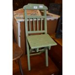Green Painted Folding Child's Chair