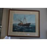 Framed Adrian Thompson Watercolour "Somerset Maugham H329"