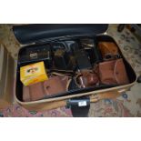 Suitcase and Contents of Vintage Cameras