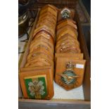 Large Collection of Military Oak Shield Wall Mounted Plaques