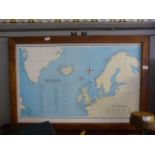Framed Map "Fishbanks of the North Sea and Atlantic"