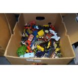 Box of Corgi, Lesney, Matchbox and Other Play Worn Diecast Vehicles