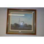 Framed Adrian Thompson Watercolour Hull Trawler "Lord Ancaster H583"