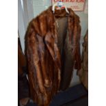 Striped Mink Long Fur Jacket