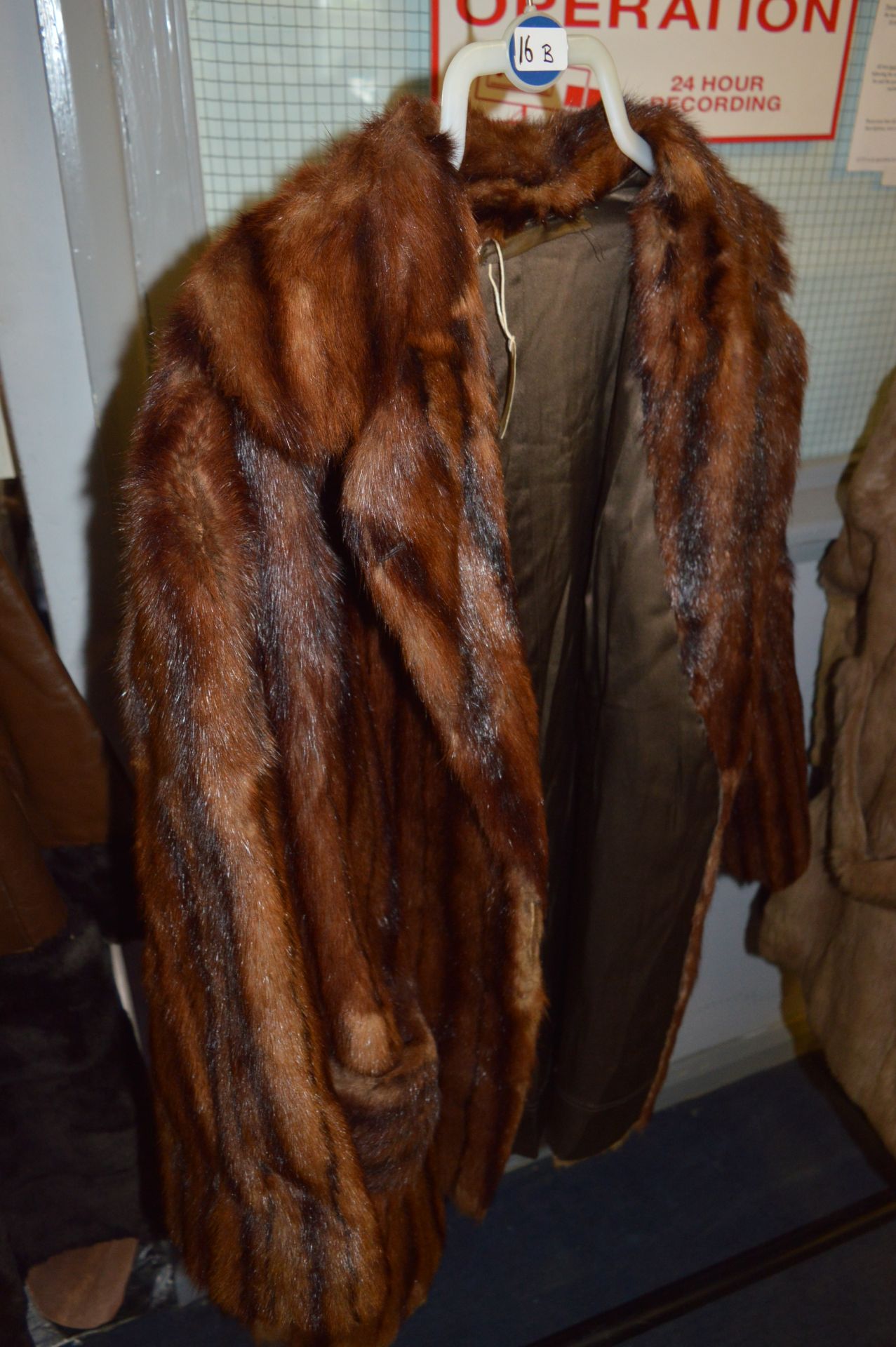 Striped Mink Long Fur Jacket