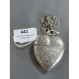 Hallmarked Silver Heart Shaped Vesta on a Chain "Birmingham 1901" Approx. 38.8g