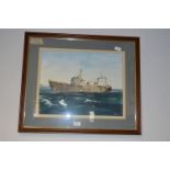 Framed Adrian Thompson Watercolour Hull Trawler "Orsino"