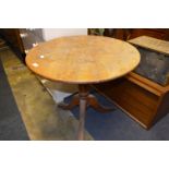 Circular Pine Tip Table on Pedestal Base