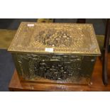 Brass Embossed Coal Box