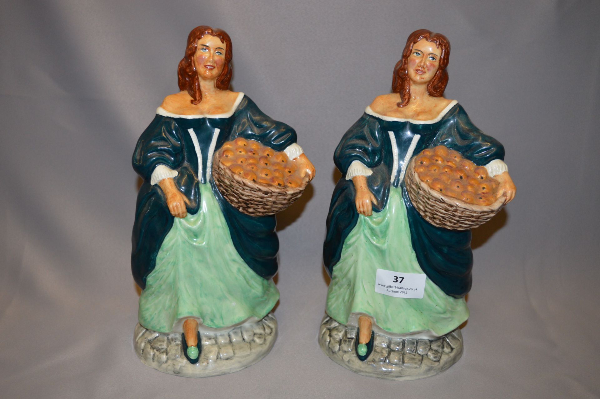 Pair of Roy Kirkham Pottery Figurines "Sweet Oranges"