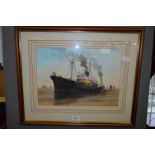 Adrian Thompson Watercolour Hull Trawler "St Britwin H124"