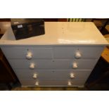 White Painted Two over Three Chest of Drawers