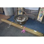 13 Brass Stair Rods, Clips & a Brass Jam Pan