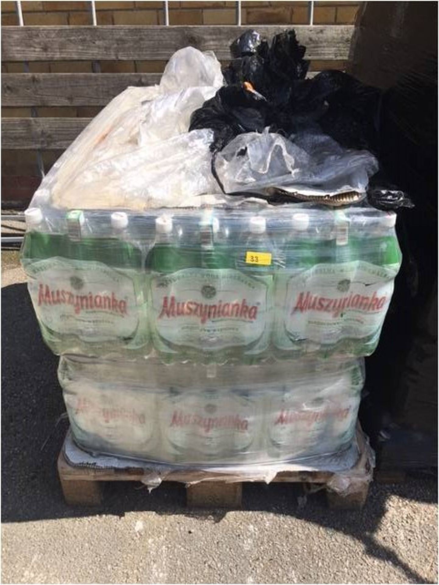 Pallet Containing Bottles of Spring Water