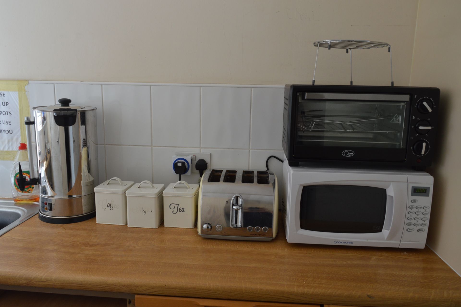 *Contents of The Canteen; Beko Fridge/Freezer, Cookworks Microwave Oven, Tabletop Oven, Electric