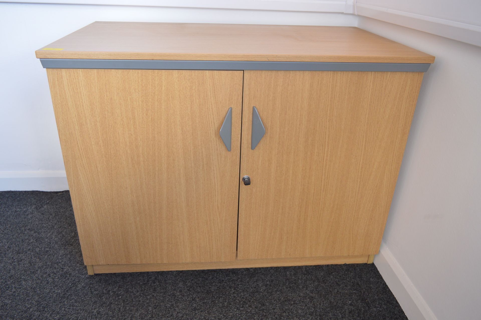 *Standalone Stationery Cabinet in Light Oak and Silver Finish