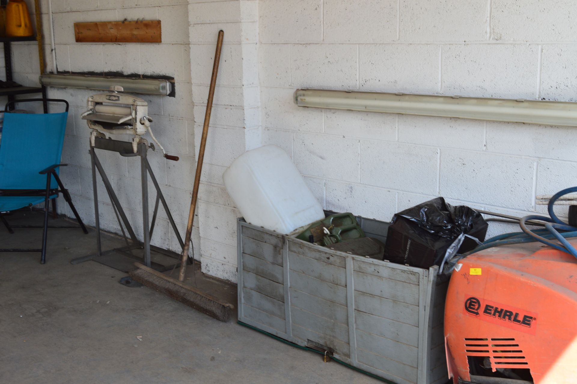 *Contents of the Valeting By; Vintage Mangle, Ehrle Hot Water Washer, Vacuum, Multigym, etc.