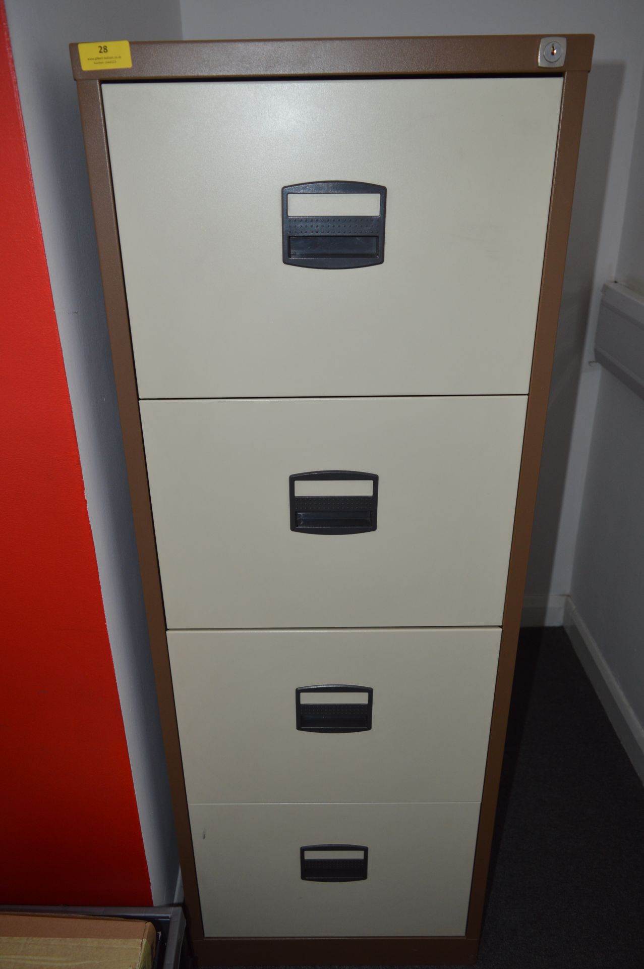 *Four Drawer Foolscap Filing Cabinet (Coffee & Cream)