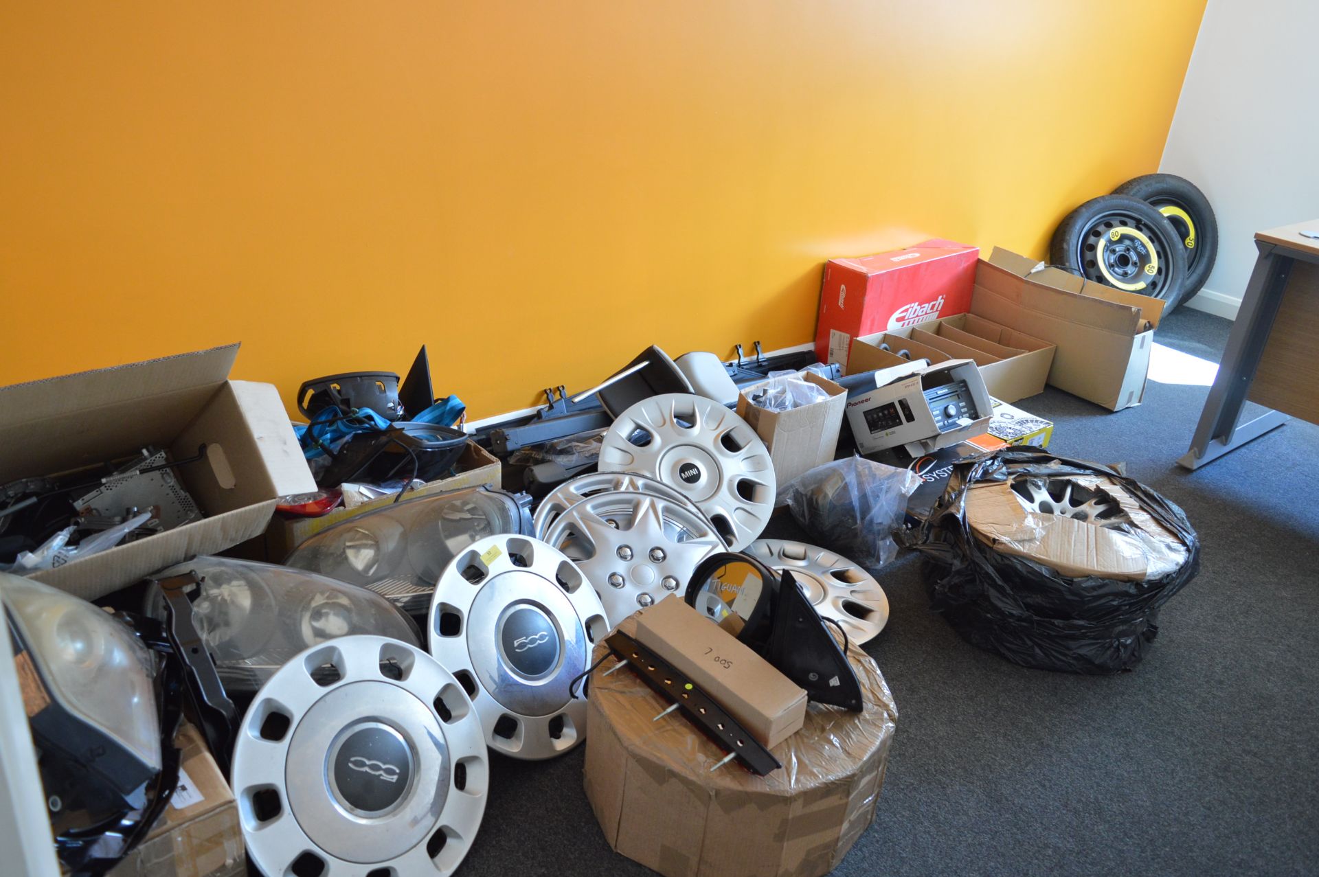 *Large Quantity of Motor Vehicle Spares; Headlight Units, Wing Mirrors, Wheel Trims, Alloy Wheels,