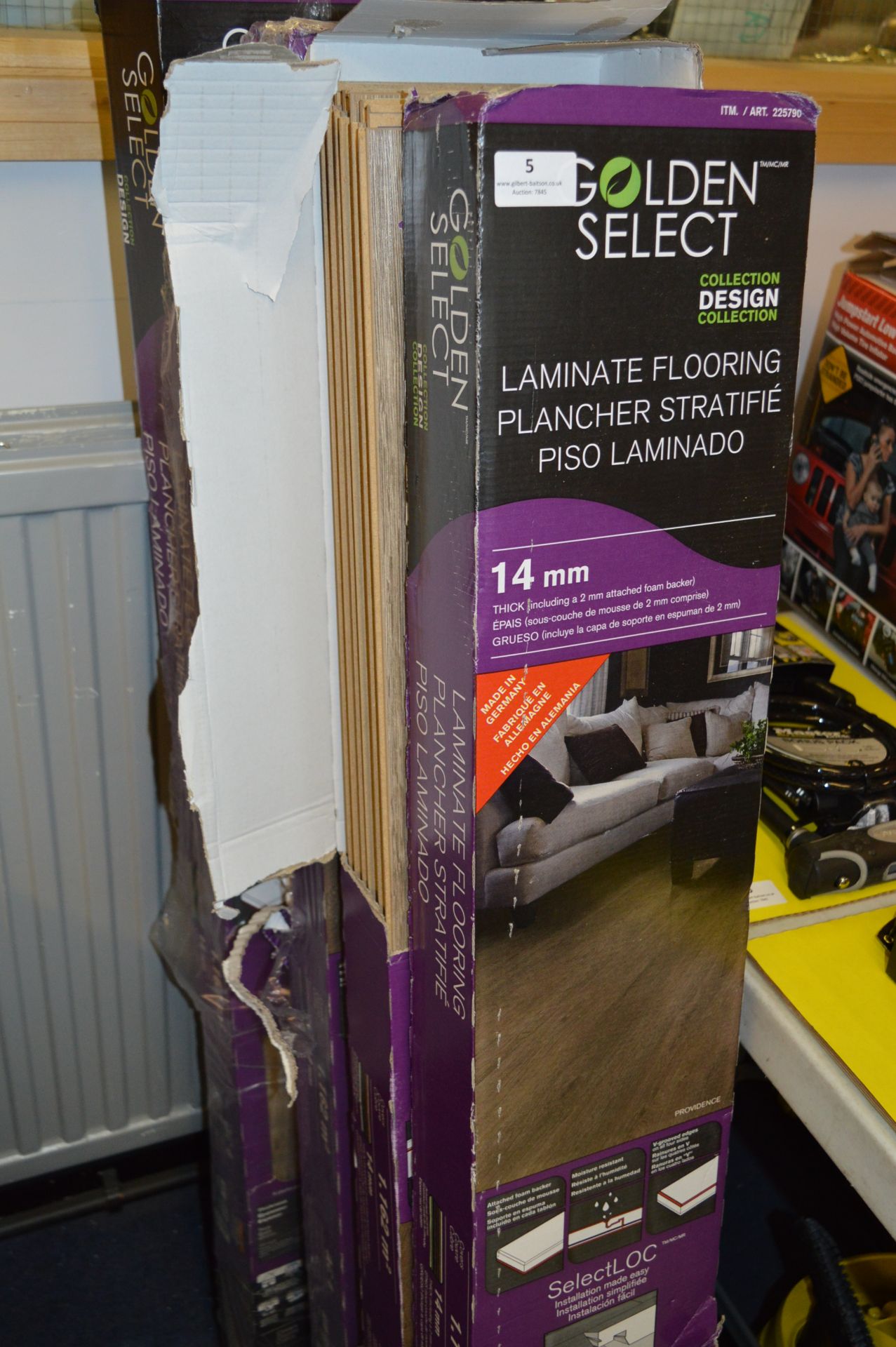 *Four Boxes Containing 1.162m^2 of Laminate Flooring