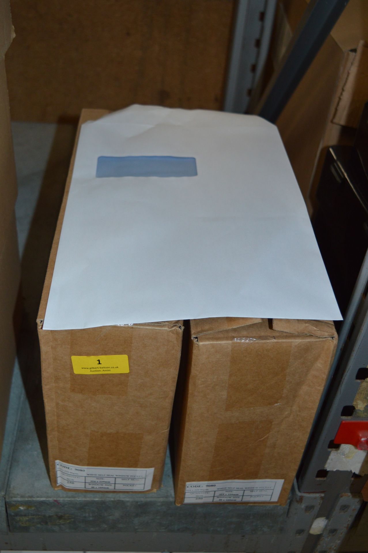 *Two Boxes Containing 250 Window Envelopes 324x229mm