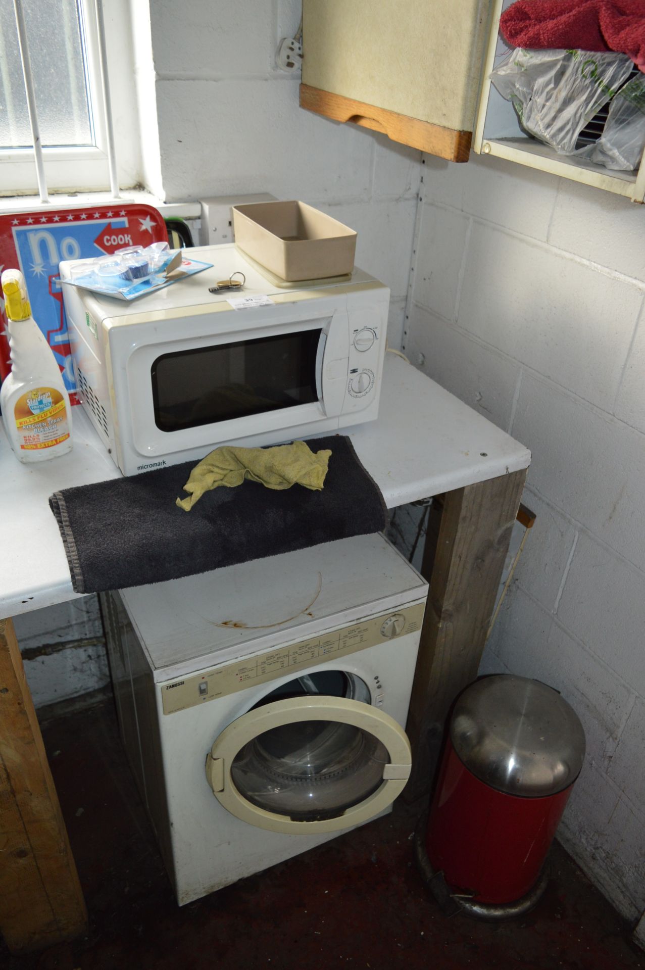 *Contents of Canteen and Kitchen Area; Zanussi Tumble Dryer, Microwave Oven, Undercounter