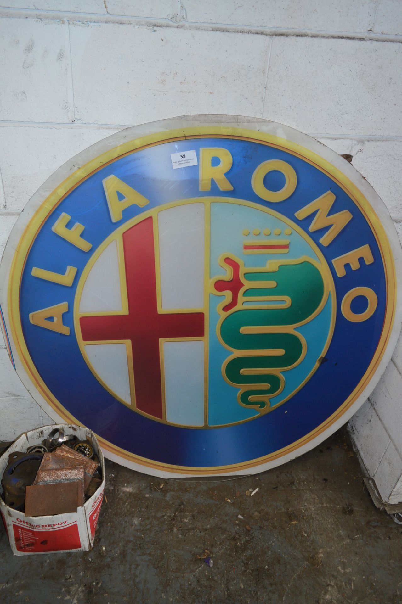 *Circular Alfa Romeo Perspex Sign