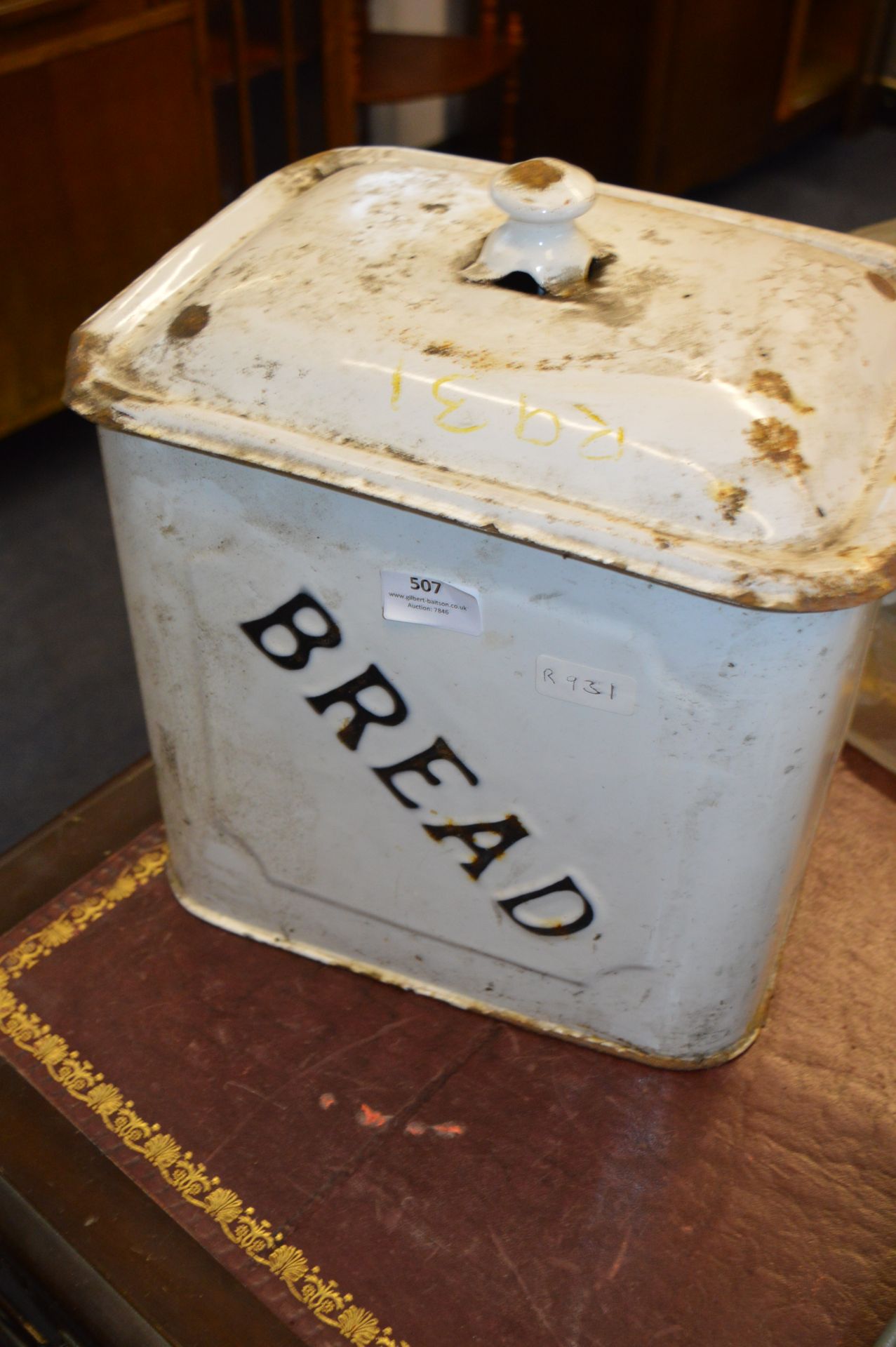 White Enamel Breadbin