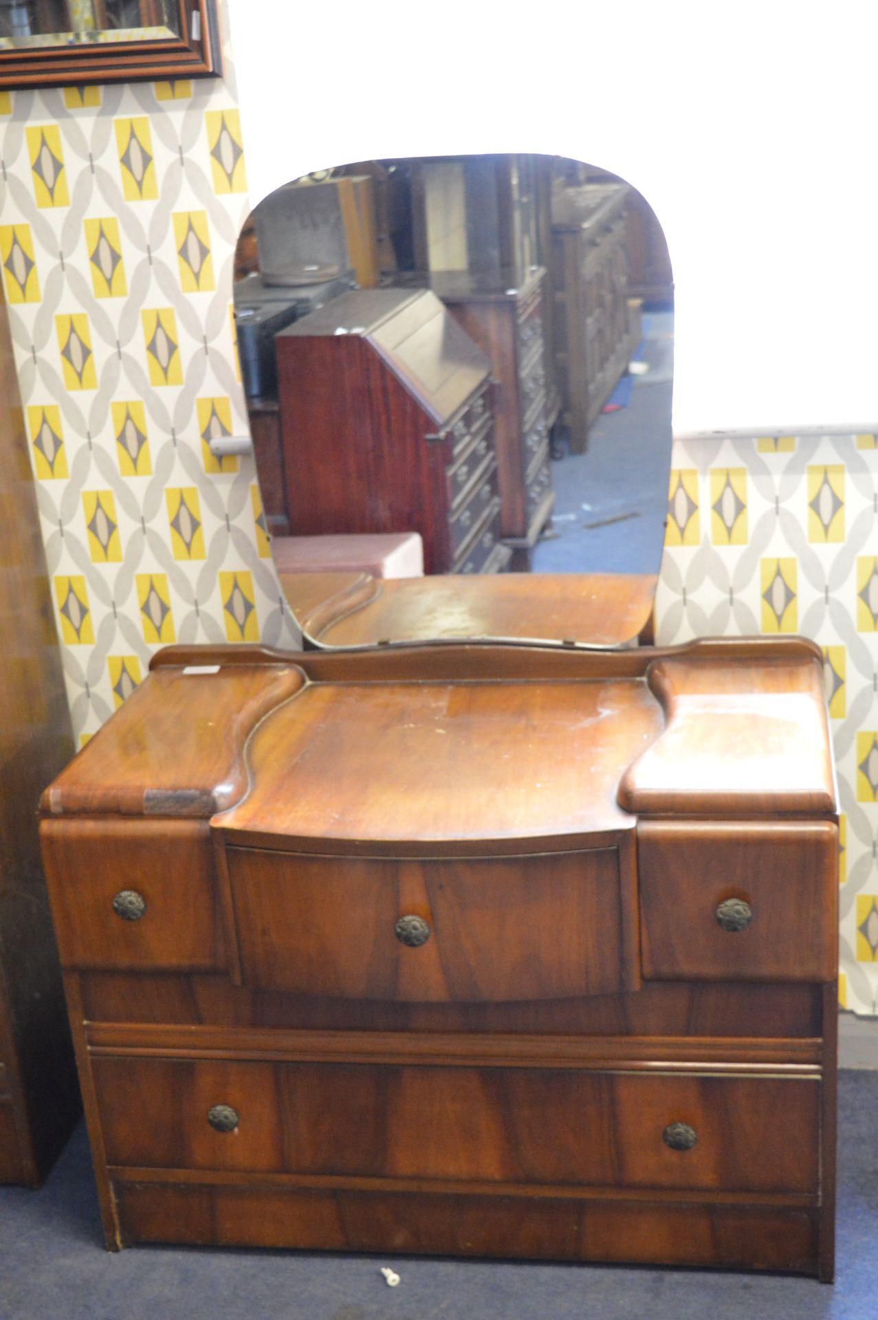 Walnut Dressing Table with Matching Wardrobe