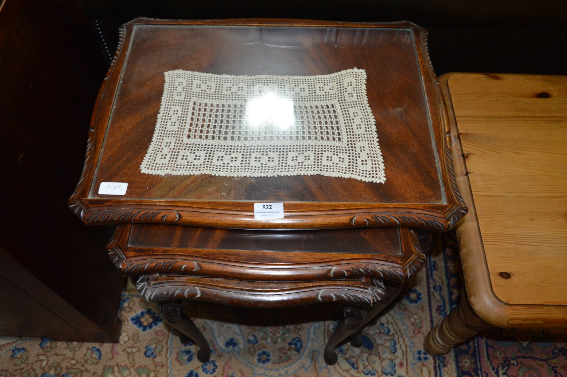 Mahogany Nest of Three Tables