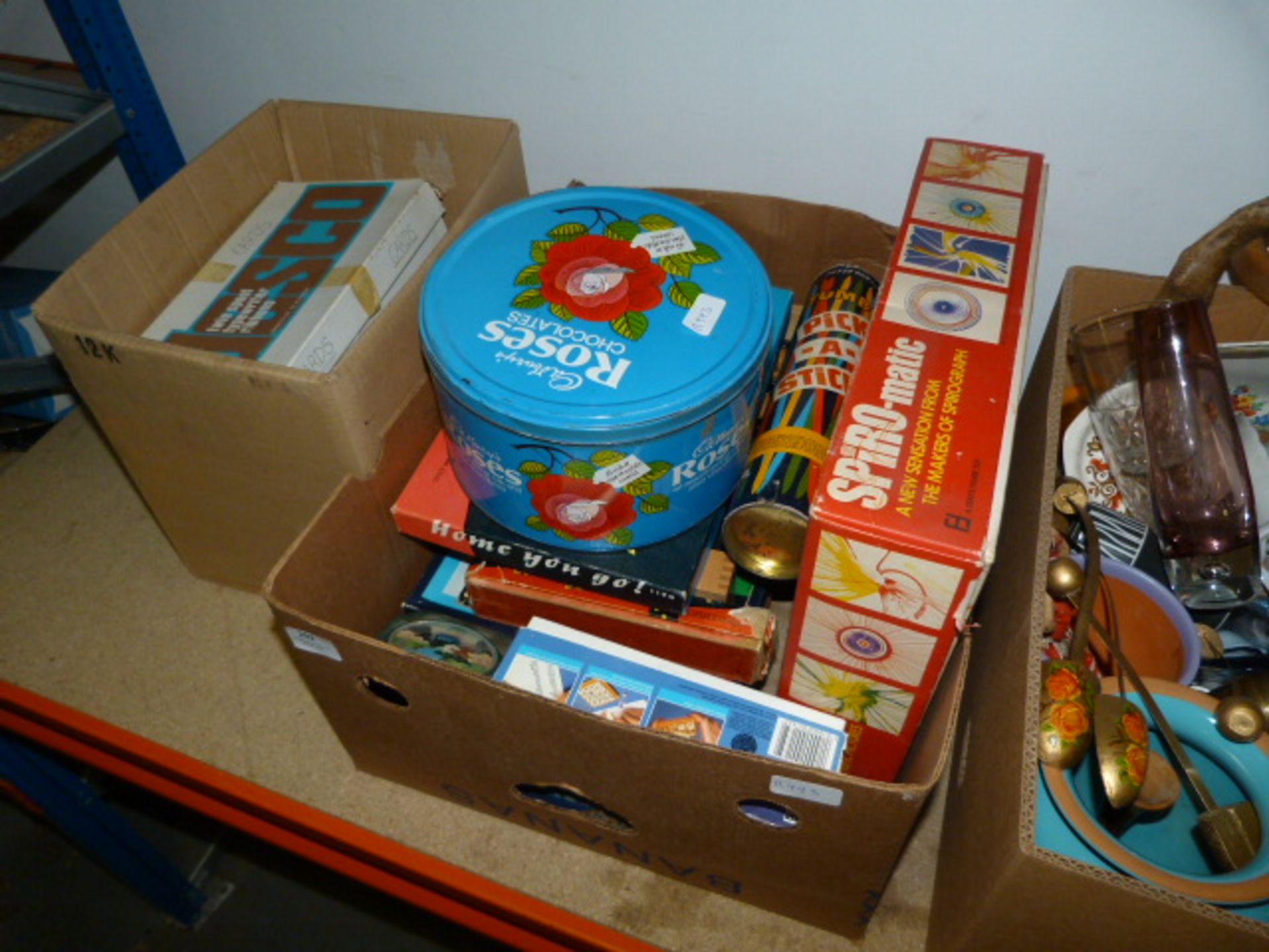 Two Boxes Containing Assorted Children's Vintage and Other Games Including Spiromatic, Pick up