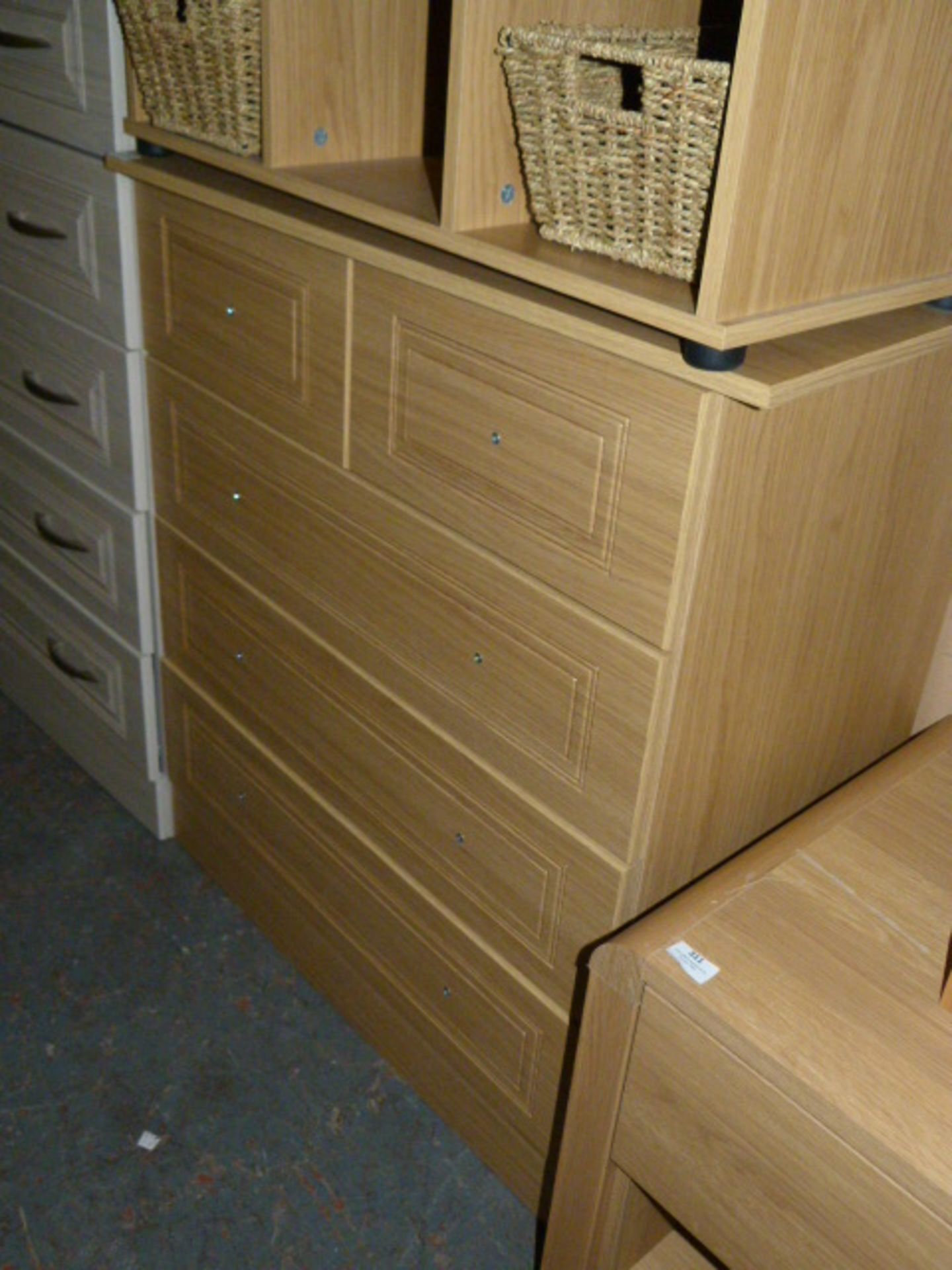 *Light Oak Two over Three Chest of Drawers