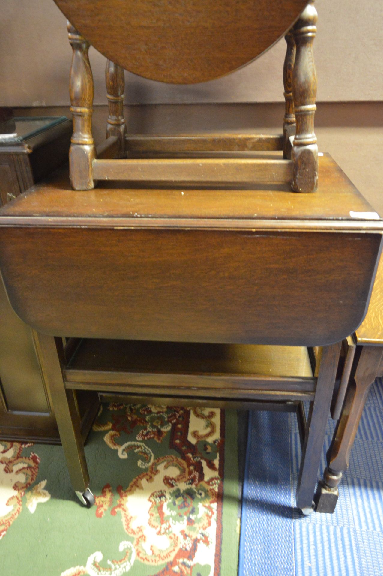 Oak Two Tier Serving Trolley