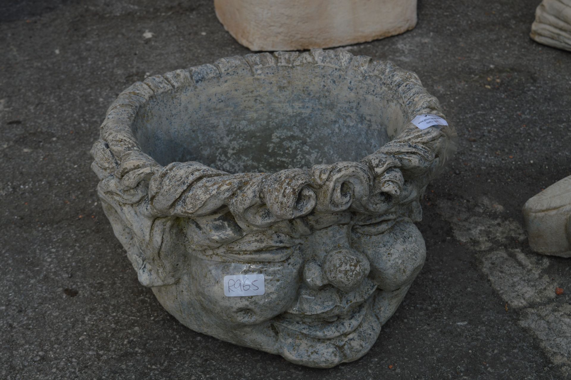 Concrete Garden Planter in the Form of Comical Face