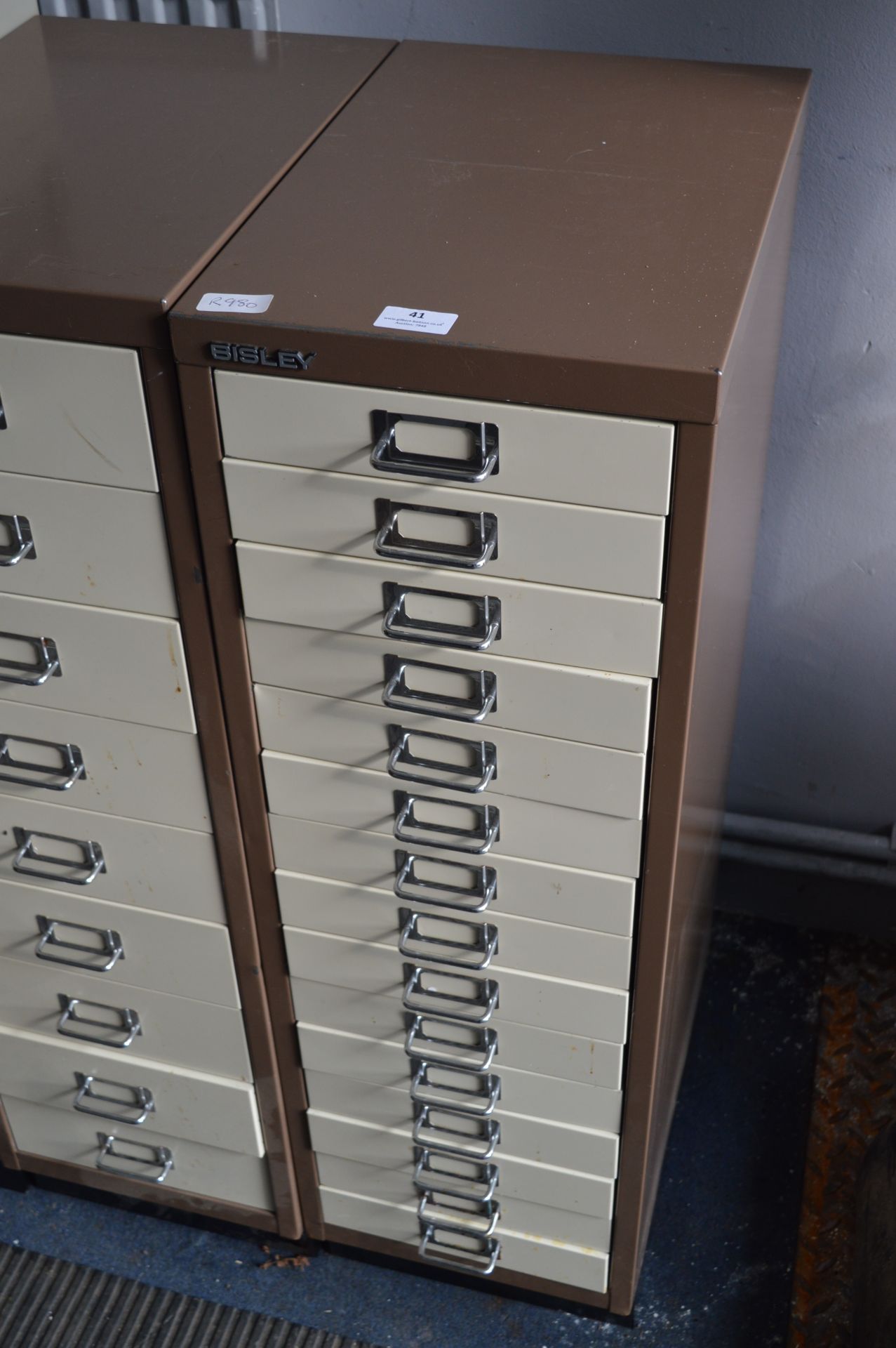 Bisley Fifteen Drawer Metal File Cabinet