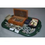 Tray containing Costume Jewellry including Bangles, Brooches, Wrist Watches and Silver Plated