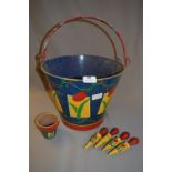Painted Galvanised Bucket & Contents