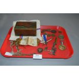 Tray containing Coinage, Medallions, Silk Sash etc