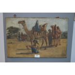 Oil Painting on Canvas - Arabians with Camels