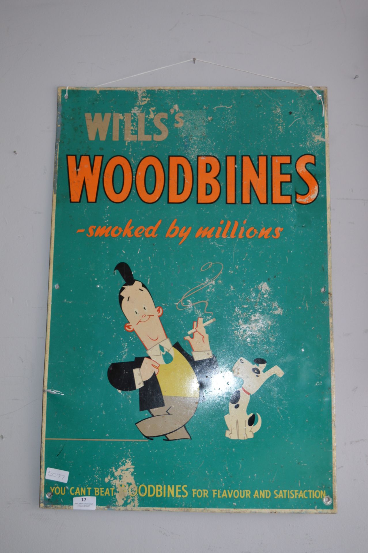 Metal Advertising Sign Will's Woodbines