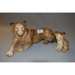 Melba Ware Pottery Figurine - Lion and Cub