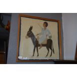 Framed Applique Depicting An Egyptian on Donkey