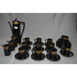 Portmeirion Black & Gilt Coffee Service